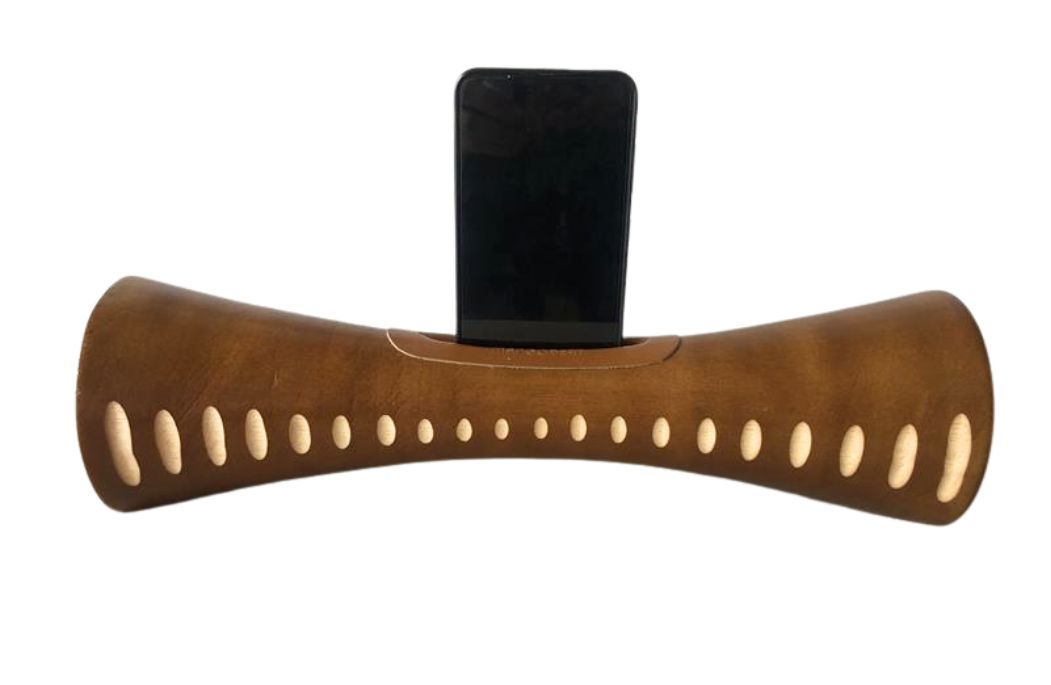 Mangobeat marron note 35 cm – Enceinte en bois et sans ondes